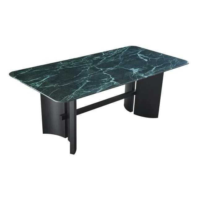 Fekete Üvegasztal – Modern Étkezőasztal, 200x100x76 cm, Fém Lábbal