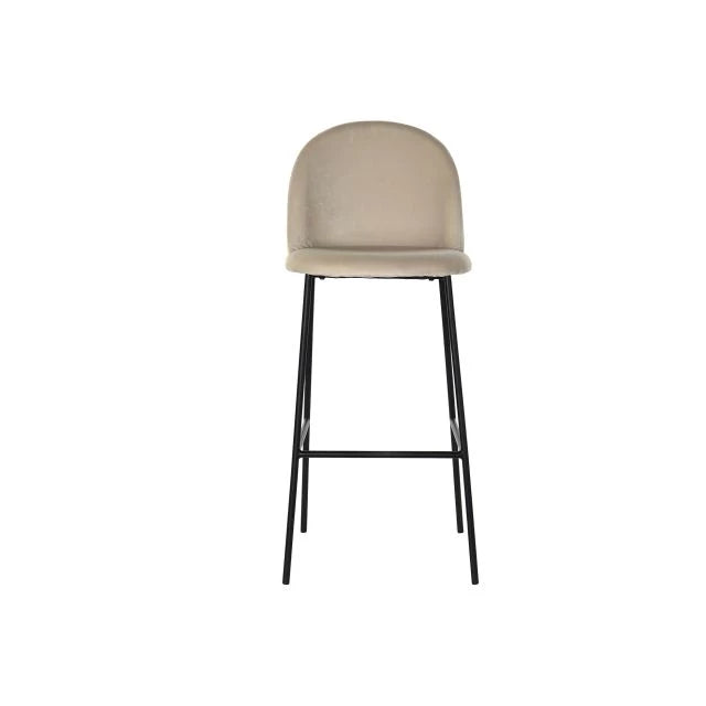 Stílusos Bárszék – Poliészter és Fém, 42x54x102 cm, Bézs és Fekete
