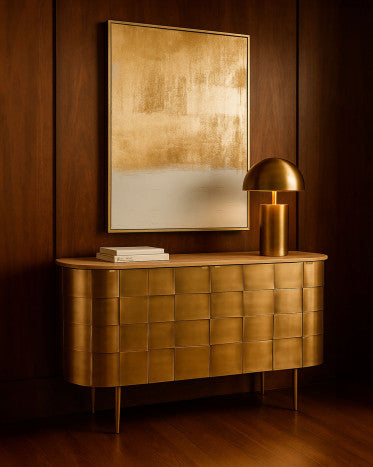 Kézzel festett vászonkép – Arany-fehér