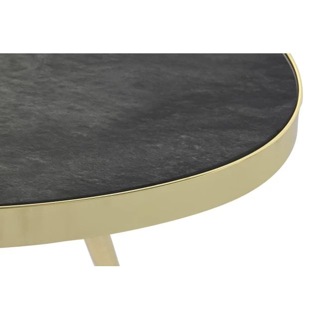 Luxus Arany és Fekete Acél-Üveg Dohányzóasztal (110x50x41,5 cm)