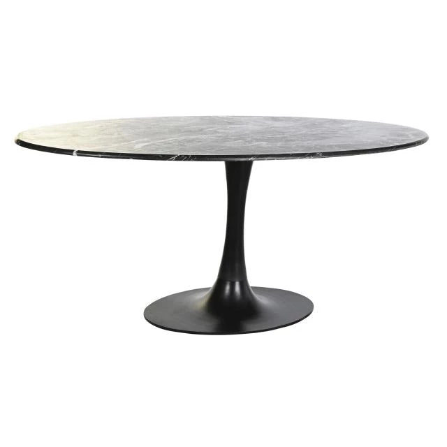 Luxus Fém-Márvány Asztal – 180x100x76 cm, Fekete