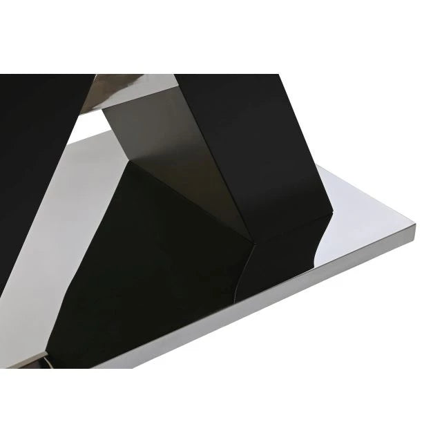 Modern Hőálló Üveg-MDF Asztal – 180x90x76 cm, Fekete