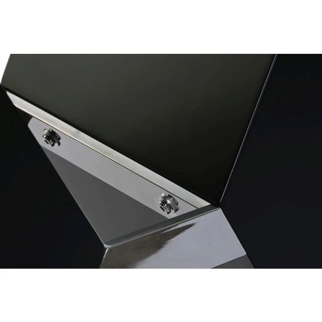 Modern Hőálló Üveg-MDF Asztal – 180x90x76 cm, Fekete