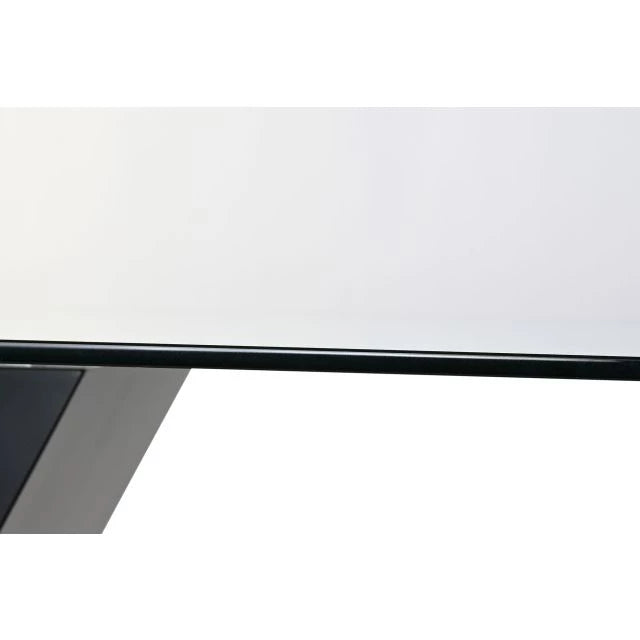 Modern Hőálló Üveg-MDF Asztal – 180x90x76 cm, Fekete