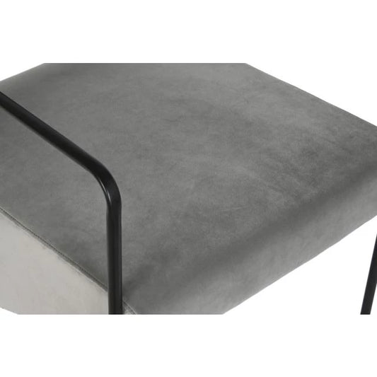 Szürke Poliészter Fotel Fém Vázzal – 62x76x76 cm