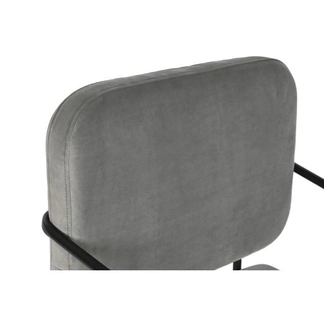 Szürke Poliészter Fotel Fém Vázzal – 62x76x76 cm