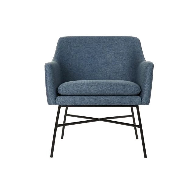 Modern Poliészter Fotel Fém Vázzal – Kék és Fekete, 66x62x75 cm