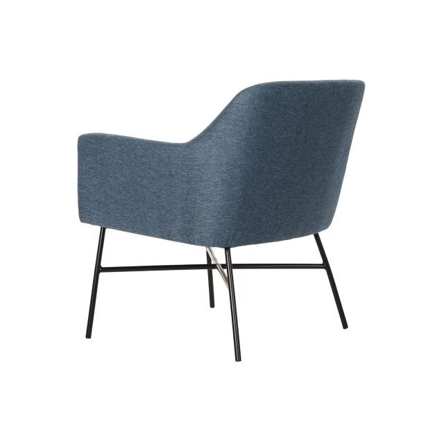 Modern Poliészter Fotel Fém Vázzal – Kék és Fekete, 66x62x75 cm