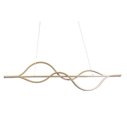 Mennyezeti Lámpa - Alumínium és Szilikon, 120x10x30 cm, Arany-Fehér