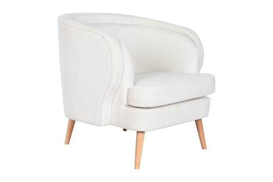 Fehér fotel fa lábbal