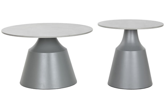 Kerek márvány mintás kisasztal szett