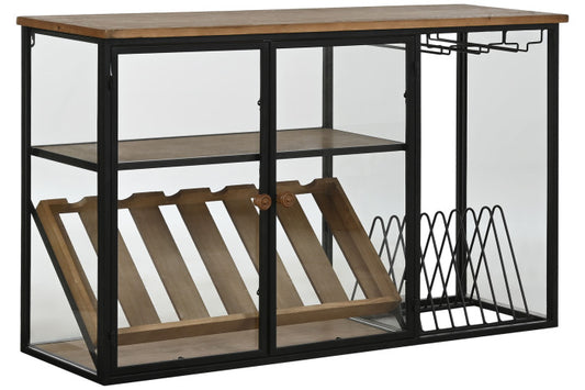 Palacktartó Fém–üveg–fa kombinációval