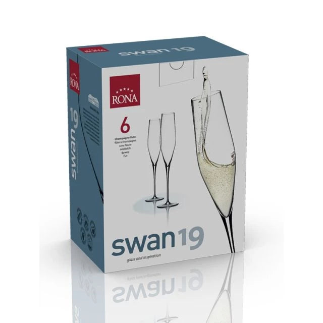 Pezsgős pohár Swan – 6 darabos szett