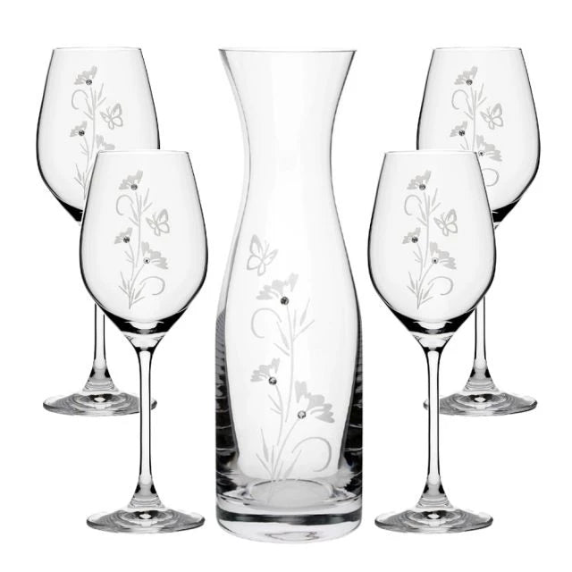 Exkluzív boros pohár & kancsó szett Swarovski kristállyal