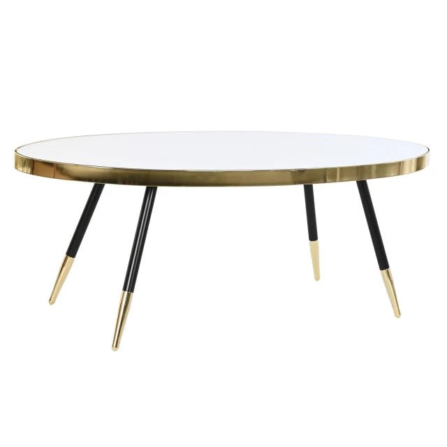 Luxus Arany és Fekete Acél-Üveg Dohányzóasztal (110x50x41,5 cm)
