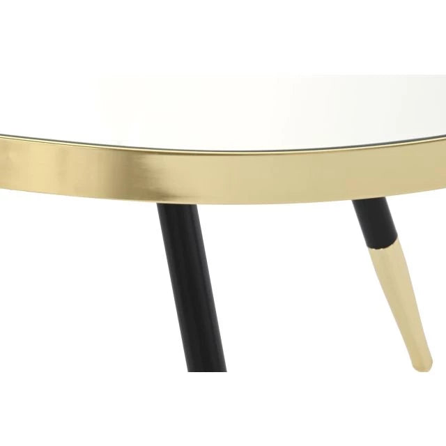 Luxus Arany és Fekete Acél-Üveg Dohányzóasztal (110x50x41,5 cm)