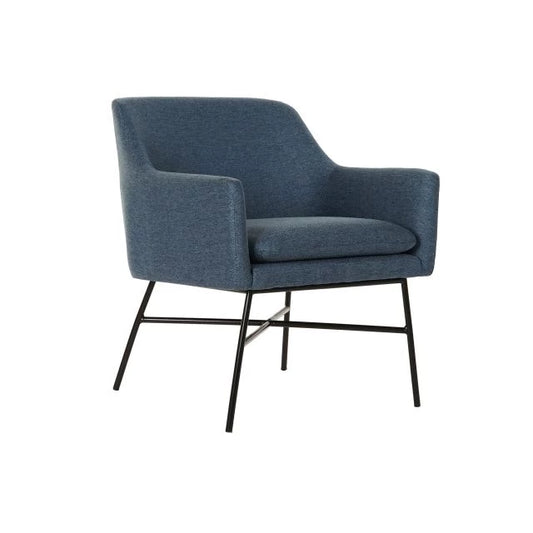 Modern Poliészter Fotel Fém Vázzal – Kék és Fekete, 66x62x75 cm