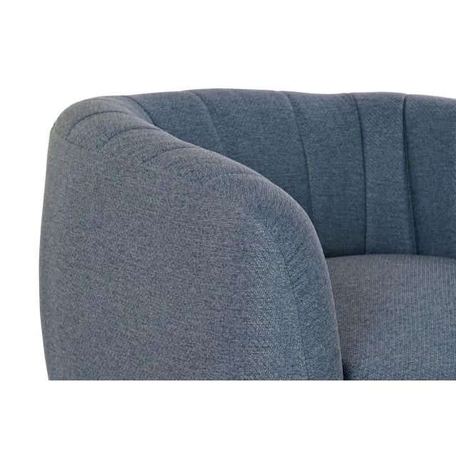 Elegáns Kék Poliészter Fotel Arany Fém Kerettel – 81x75x73 cm