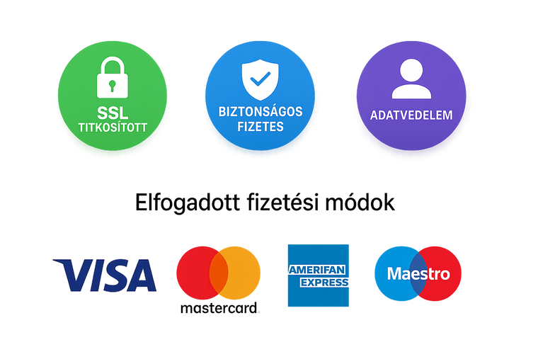 Security badges and payment methods with transparent background